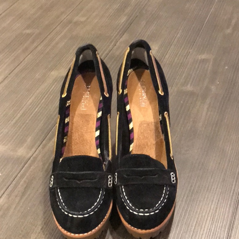 Sperry Suede Heeled Loafers